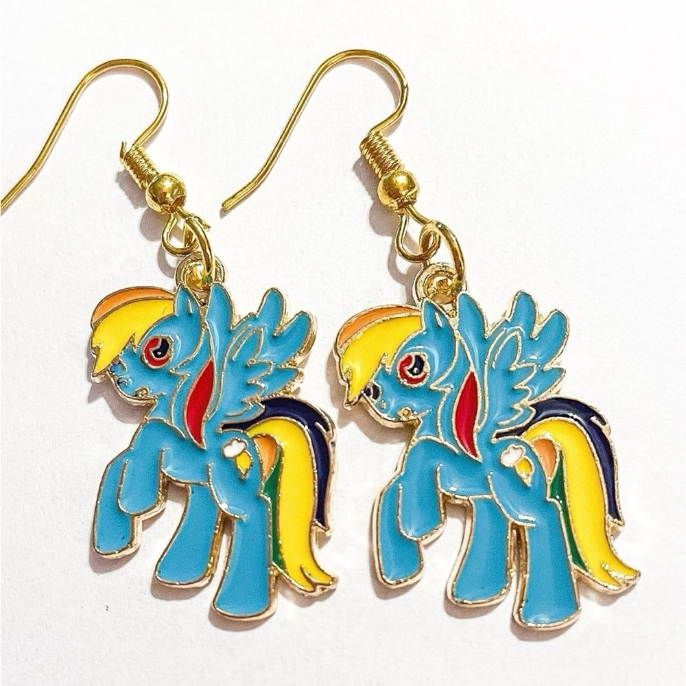 Rainbow Dash My Little Pony Dangle Earrings
